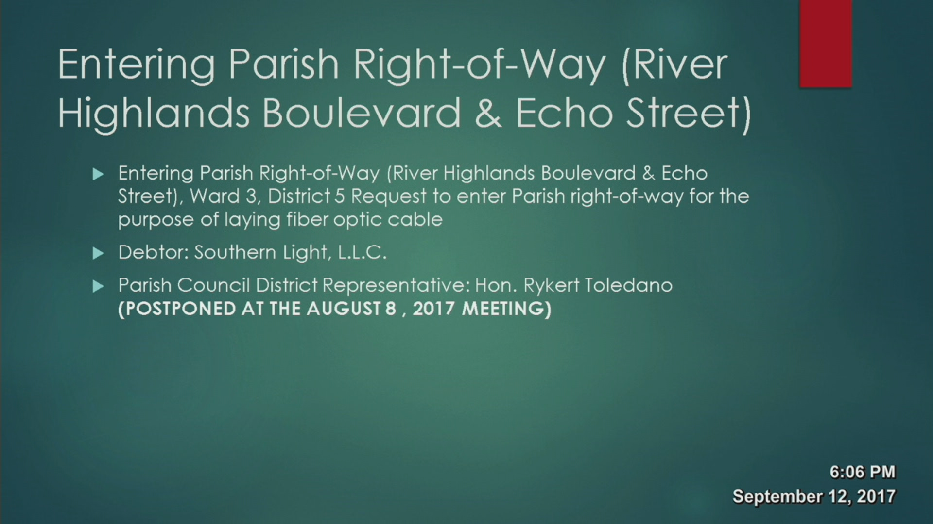 St Tammany Parish Planning Meeting 09/12/2017